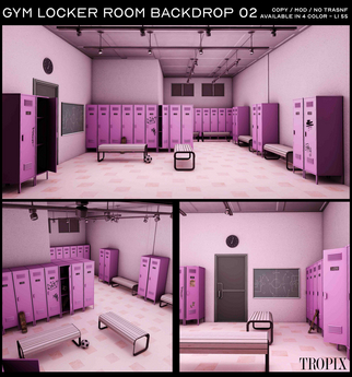 Second Life Marketplace - TROPIX // Gym locker room backdrop 02